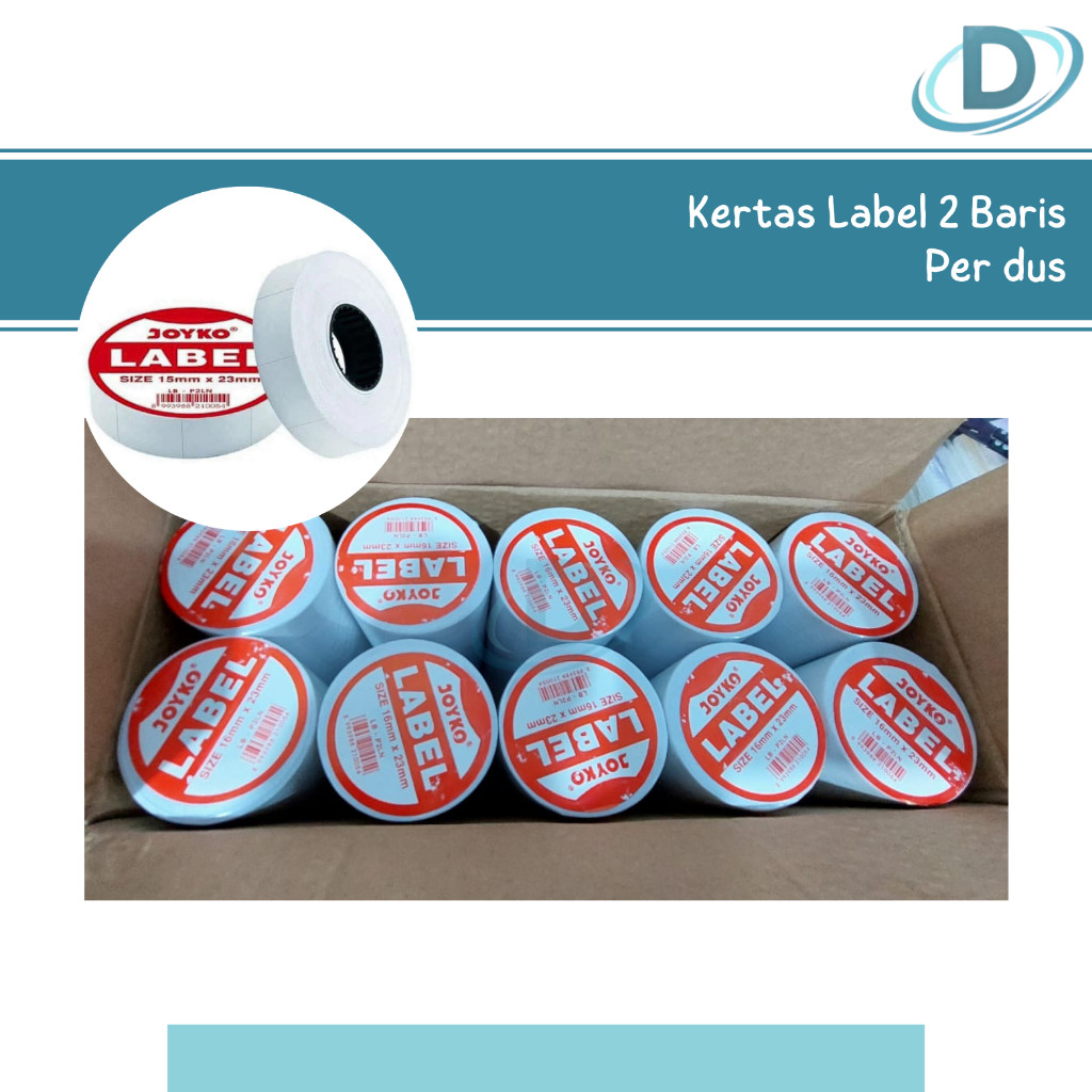 

PROMO Kertas Label Roll Joyko 2 Baris (1Dus : 10slop) Isi Ulang Stiker Label