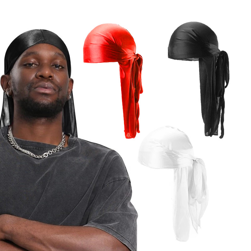 Durag Ikat Kepala Bandana Ekor Panjang Hip Hop Durag Bajak Laut Breathable Durag Kepala Hip Hop