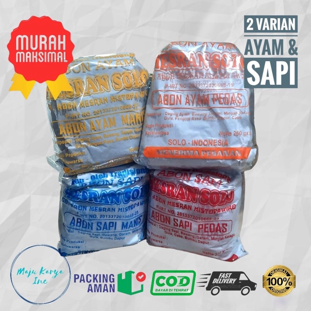 

Abon Mesran Sapi Ayam 250 gram Asli Solo