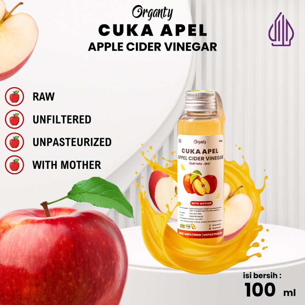 

Organty Cuka Apel 100ML Appel Cider Vinegar With Mother Original