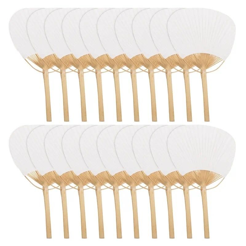 

10/20/50pcs Pai Pai Bambu Pure White Bamboo Handle Blank Calligraphy Painting Blank Group Fan White Fan Summer
