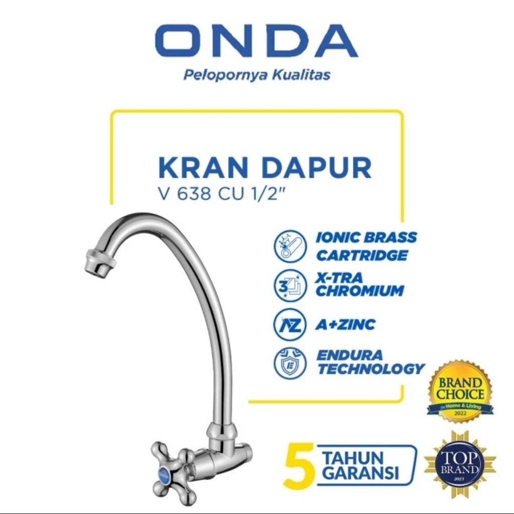 Kran Dapur V 638 CU 1/2" inch ONDA / Keran Angsa / V638CU