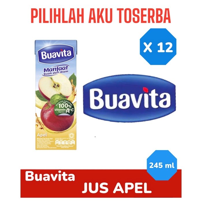 

BUAVITA APPLE Jus Apel 245 ml - ( HARGA 12 pcs )