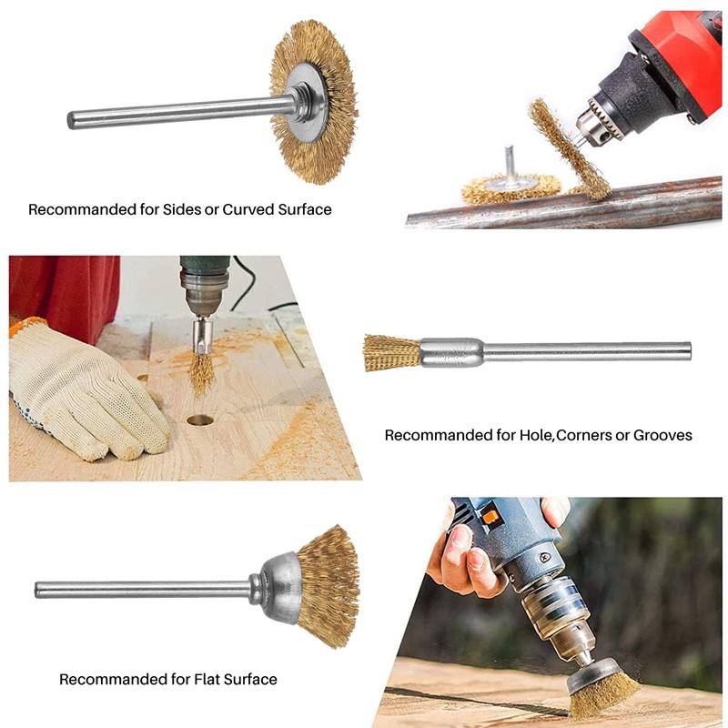 

Pen brush44 Pieces Mini Wire Brush Wheel Cup Brass Steel Wire Brush