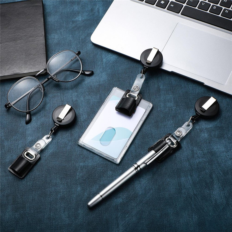 

BAAR-10Pc Retractable Pull Pen Pencil Holder Lanyard Leather Portable Pen Badge Reel Clip For Carpenter Pencil Nurses Teacher