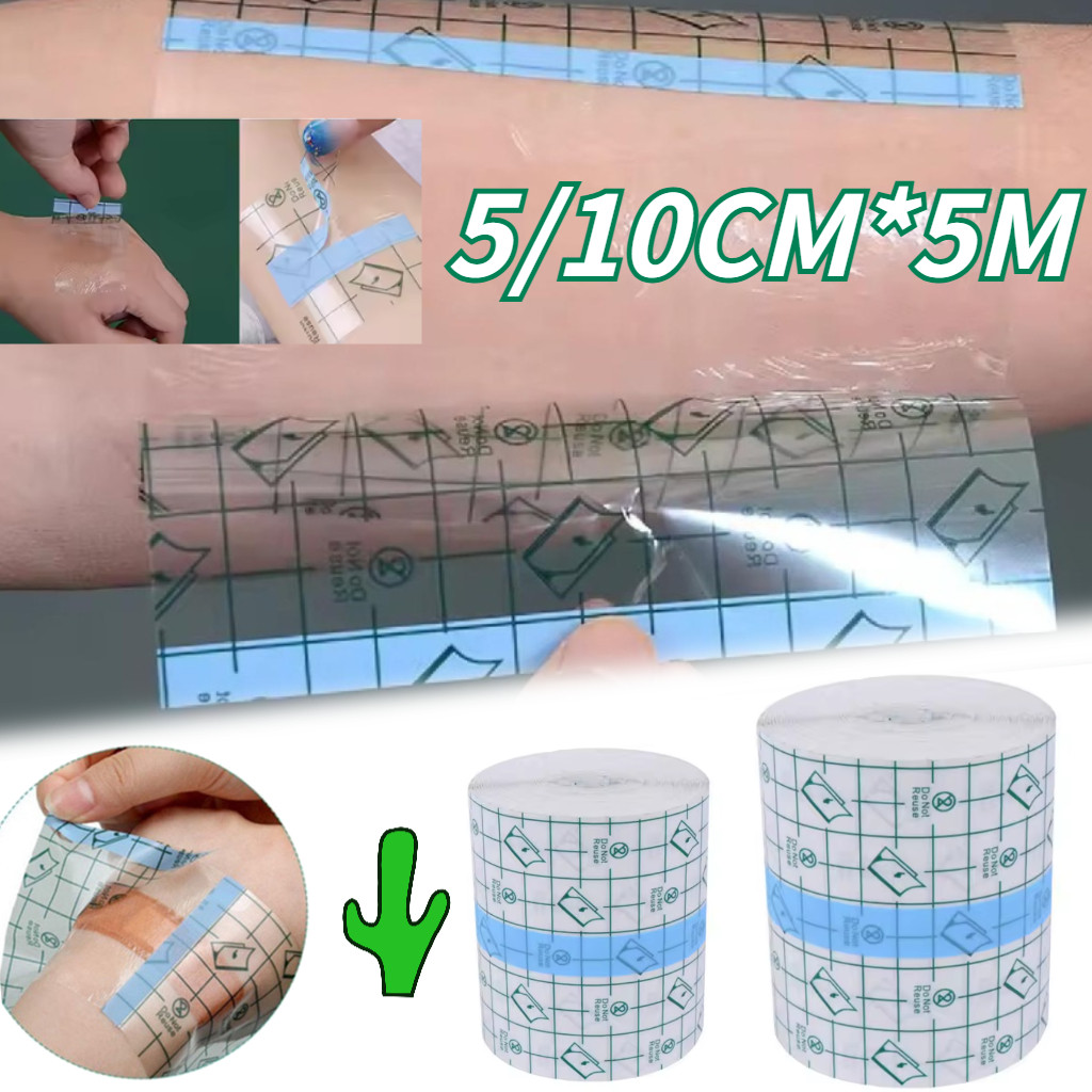 5/10cm*5m Anti Luka Plester Plester Luka Anti Air Transparan Film Dressing Roll PU Film Medis Film P