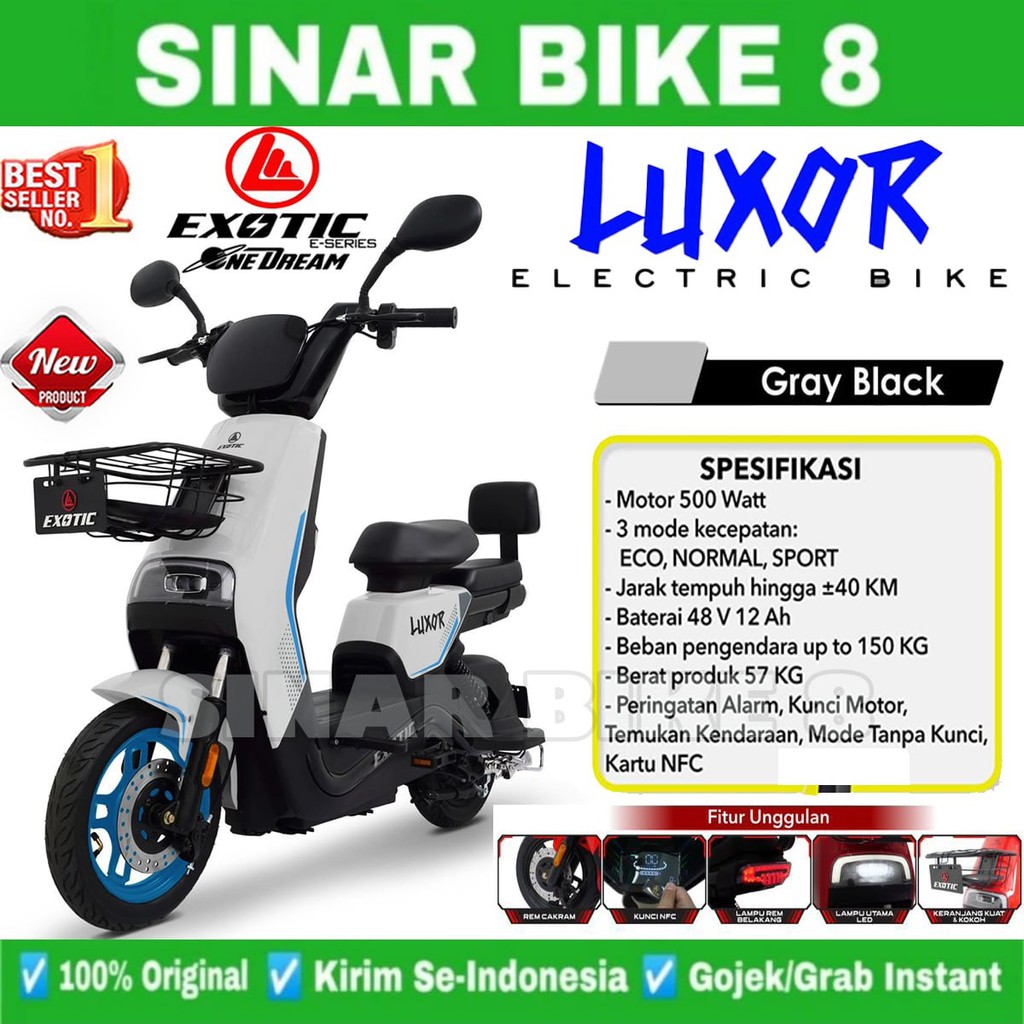Sepeda Listrik Electric E Bike EXOTIC LUXOR 500 Watt Disc Brake