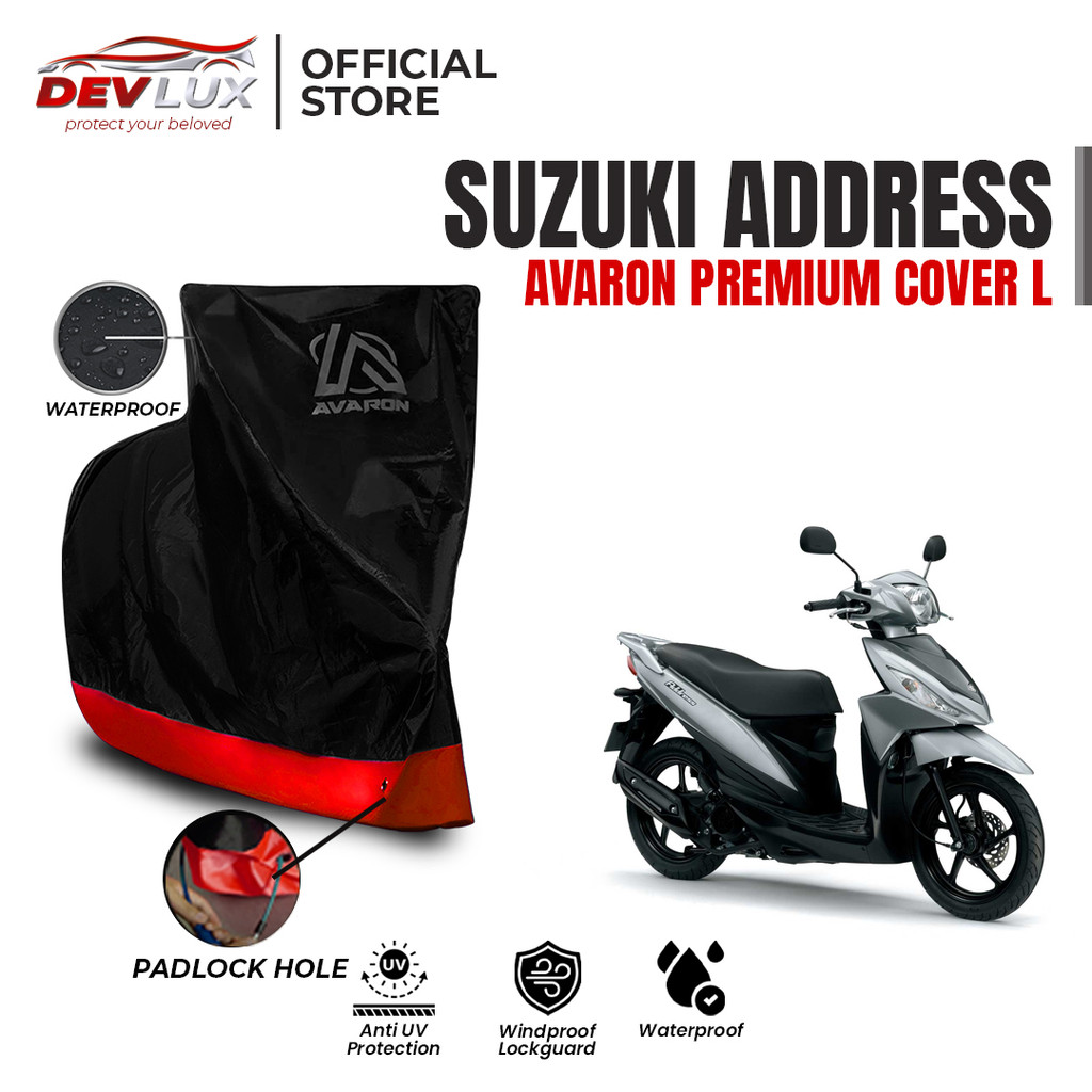 Cover Motor Premium AVARON Suzuki Address – Sarung Pelindung Body Anti Air Berkualitas
