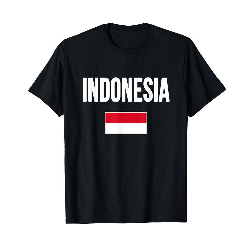 Kaos Perjalanan Asia Siluet Garis Besar Peta Bendera Indonesia