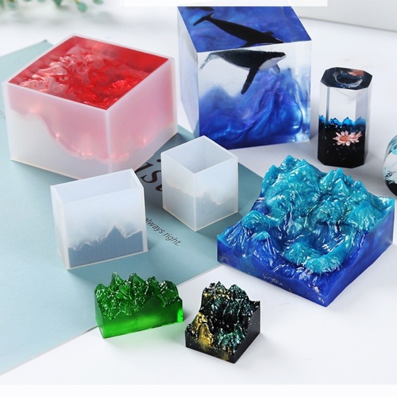 

DIY Ocean Micro Landscape Mountain Silicone Mold Crystal Jewelry Decorative Accessories Desktop Pendant Resin Mold Handicrafts
