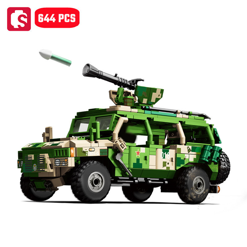 SEMBO Military Series Patrol Vehicle Assemblage Building Blocks MOC Car Construction Set for Boys Ed