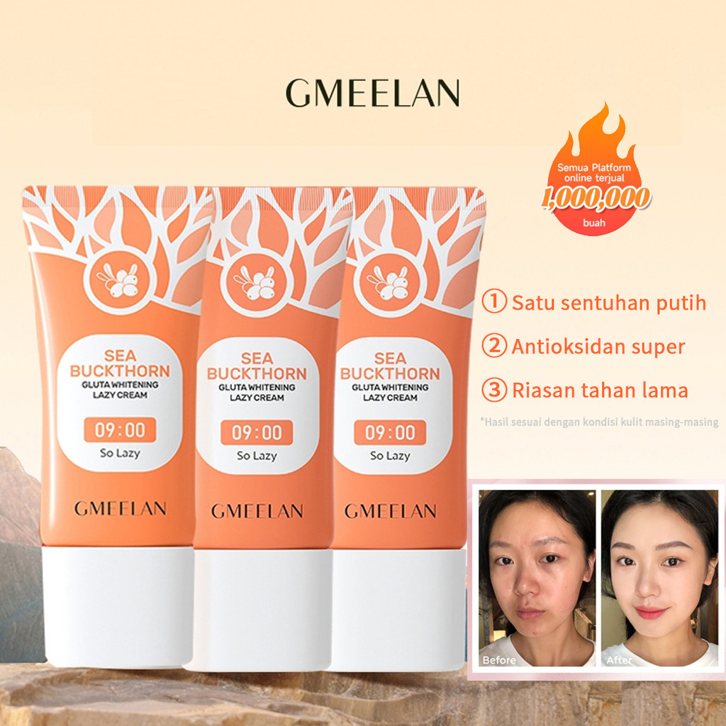 gmeelan skincare 3pcs kits krim pemutih wajah Lazy Cream Gmeelan Day Cream Pemutih Wajah Whitening /