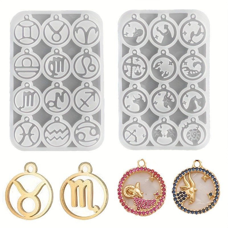 

12 Constellation Necklace Bracelet Pendant Pendant Resin Mold DIY Epoxy Silicone Mold Jewelry Making Resin Crafts Casting Molds