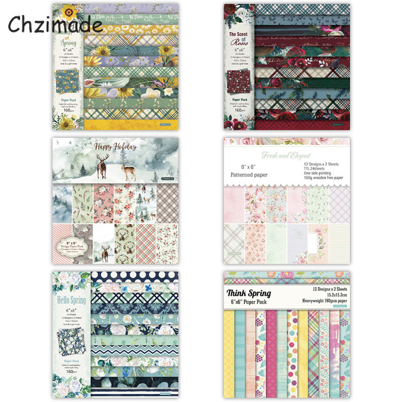 

Chzimade 12Pcs Vintage Sunflower Printed Scrapbooking Paper Pack For Card Making Handmade Background Decorative Paper Crafts