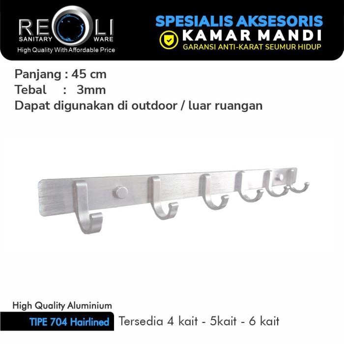 Kapstok Aluminium 6 Hook REOLI

