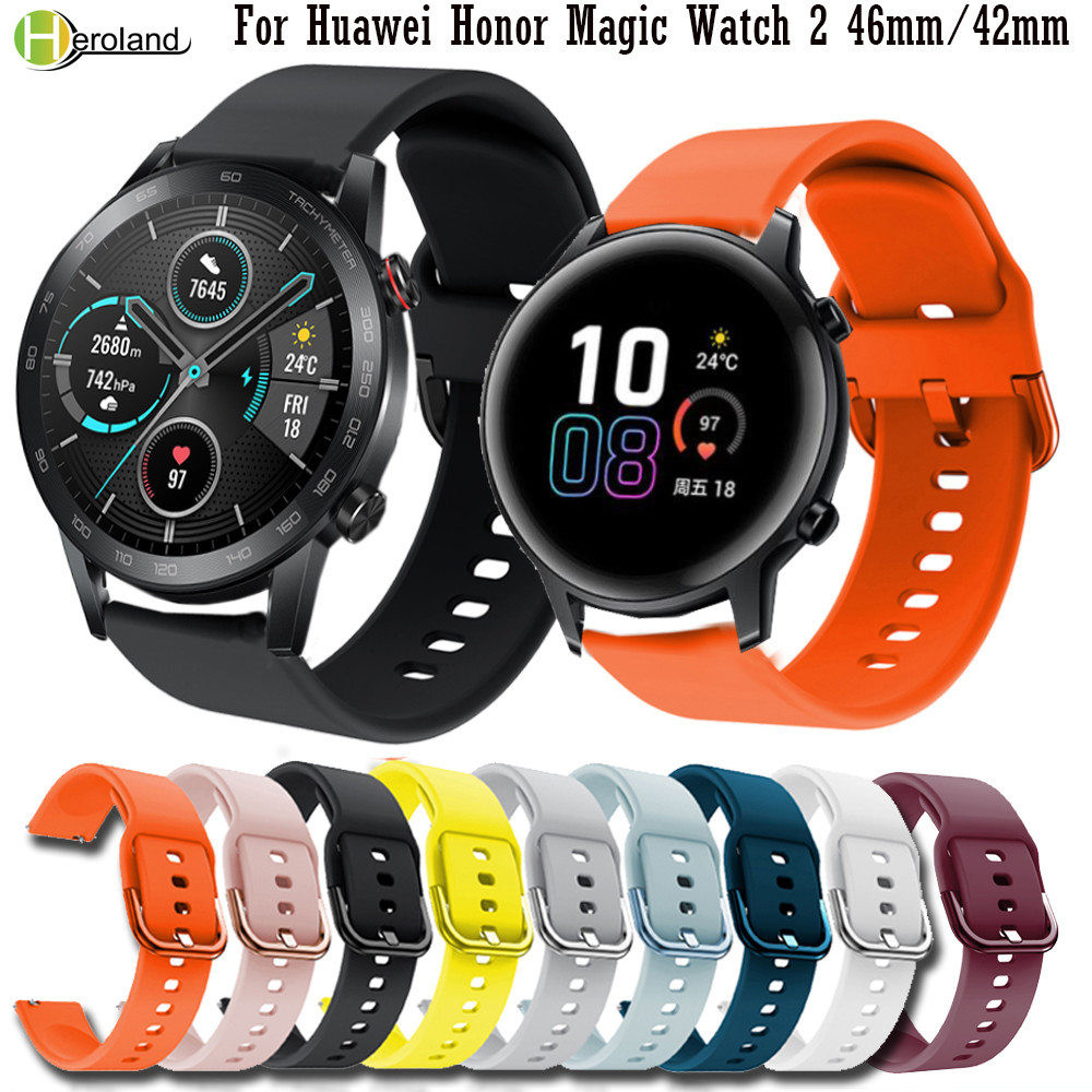 Silicone 20mm WatchStrap Band For Huawei Honor Magic Watch 2 42MM Strap Sport 22mm Smart Wristbands 