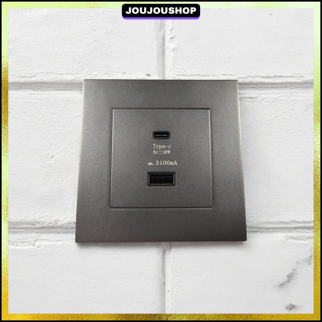 Stop Kontak Dinding USB Type C Multi Port Wall Socket 5V/3.1A - E86