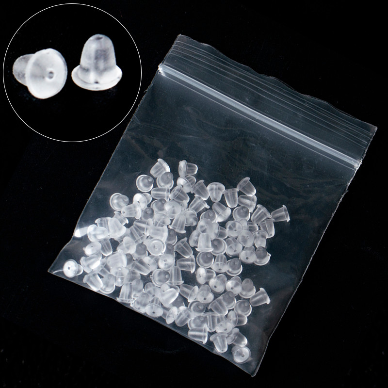 2000Pcs Pantat Giwang / Karet Penutup Anting / Silicon Earring Backing Ukuran 4*4Mm 4,8*5,8Mm