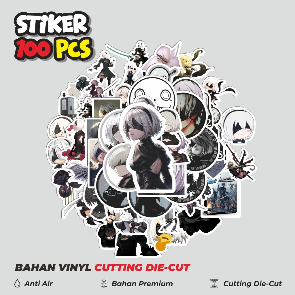 

Terbaru! 50 pcs Stiker Game Series Nier Karakter Mix 2 Dekorasi Lucu Kreatif untuk Notebook, Skateboard, HP