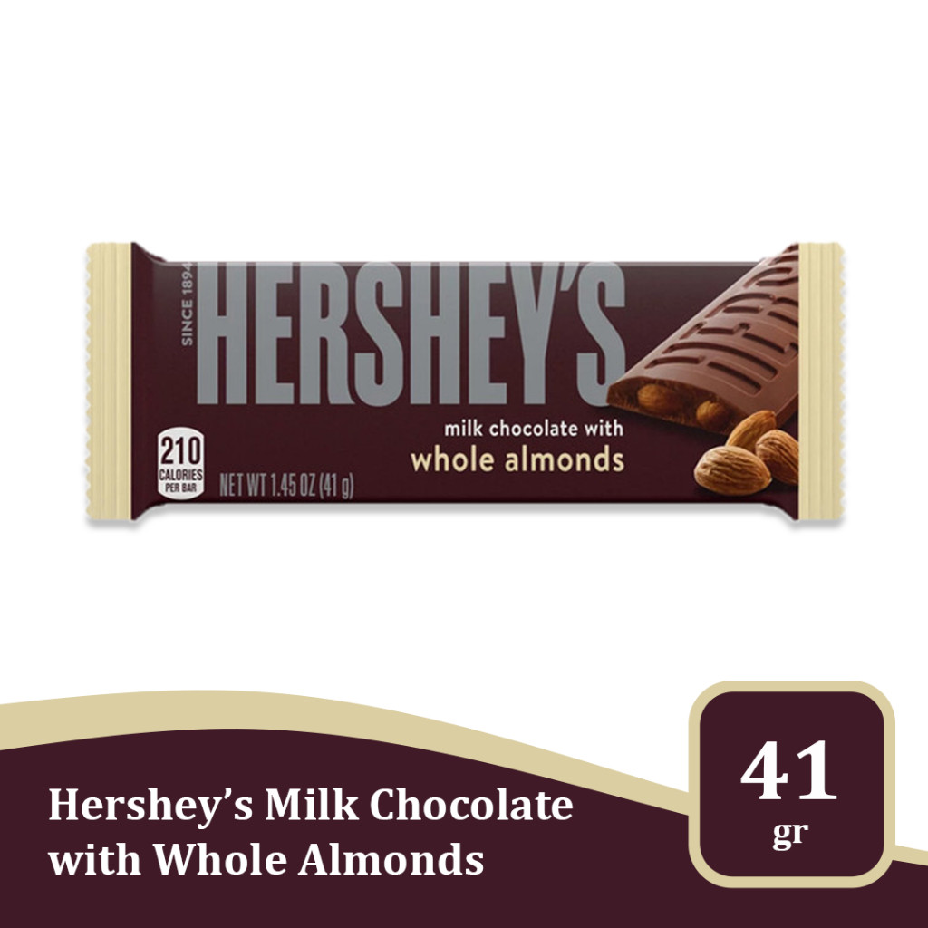 

Hershey’s Milk Chocolate with Whole Almonds 41gr / 1.45oz Import USA