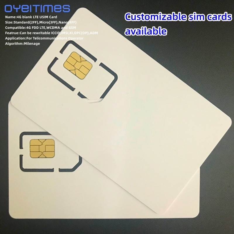 OYEITIMES 4G 128K Programable Blank SIM Card GSM WCDMA LTE SIM Card 2FF/3FF/4FF With ICCID IMSI KI O