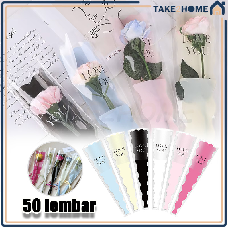 

Single Rose SlevPlastik Bunga Wisudaee Bag Pembungkus/Korean Style Plastik Tangkaian Bunga/Plastik Bunga Single Flower