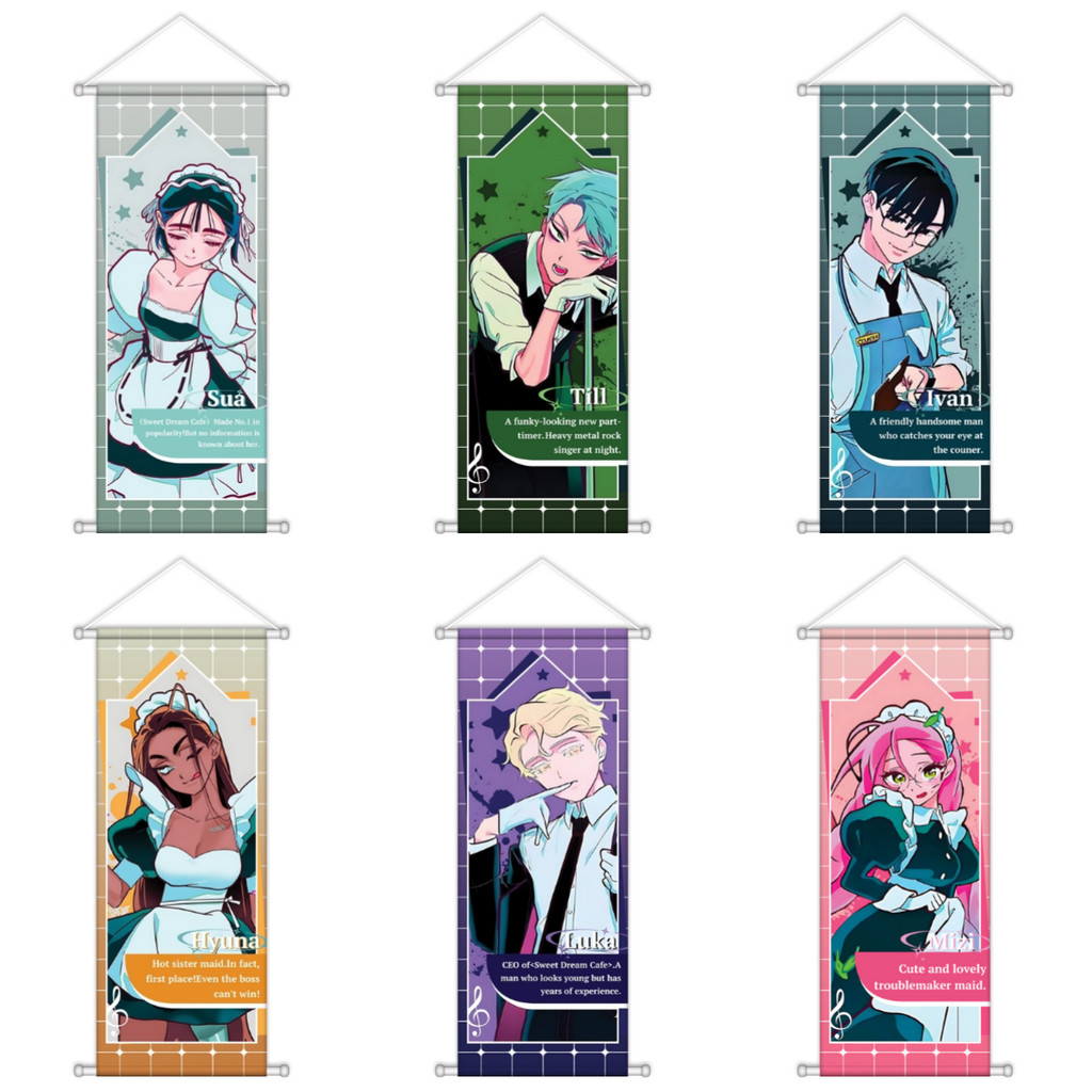 

6styles TV ALIEN STAGE Mizi Sua Till Ivan Hyuna Luka Scroll Canvas Posters and Prints Decoration Wall Hanging Painting Charlotte