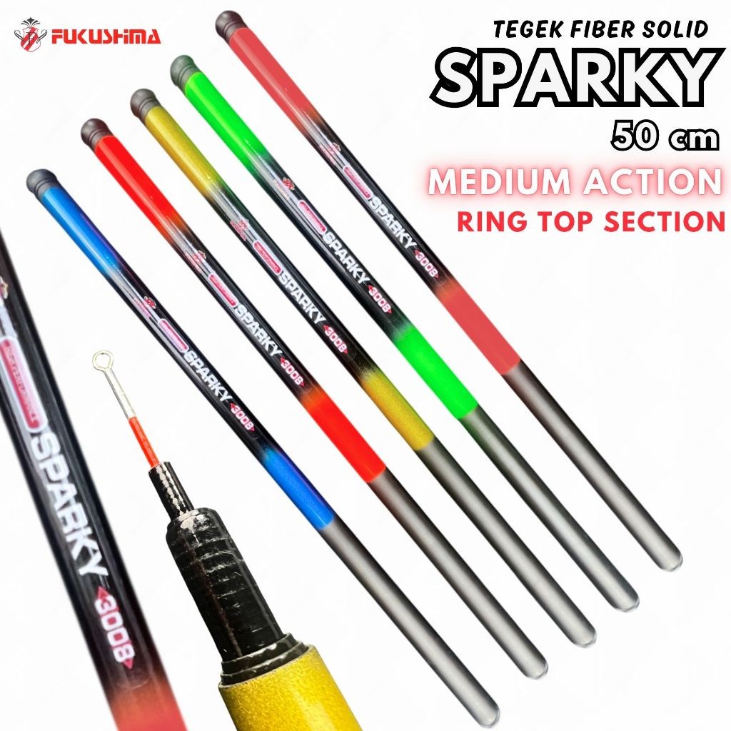 Joran Tegek Gabus Kaku Fiber Solid Ruas Pendek 50 cm Bendera Giant Flag Fukushima Sparky