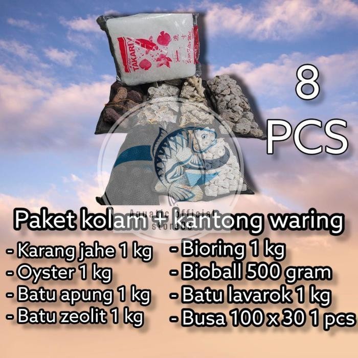 Paket media filter kolam koi siap pakai  / 8 pcs / paket media filter / paket media filter kolam ika