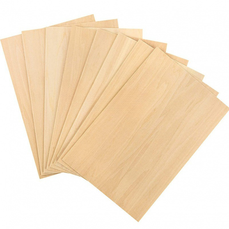 

10Pcs 15x10cm Basswood Boards - 2mm Thin Unfinished Wooden Sheets for Craft & Model Making