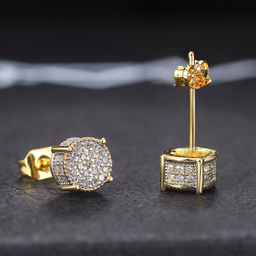 Anting-anting berharap anting-anting pejantan pria hip hop berlian penuh populer Eropa dan Amerika, 