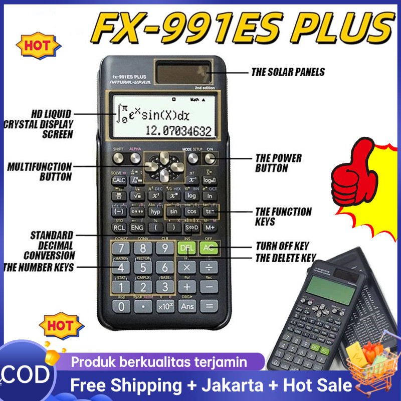 

Kalkulator Scientific Casio ilmiah FX-991EX/991ES-Plus Calculator Scientific Casio Kalkulator Casio Scientific 417 Fungsi/Dua Sumber Tenaga Baterai Dan Tenaga Matahari/40 Konstanta Rumus