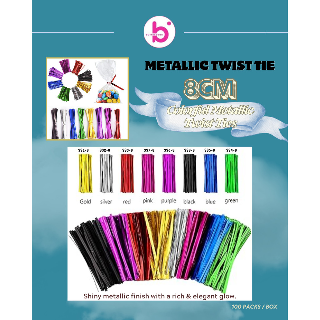 

PET Metalic Twist Tie Kawat Ikat Dekorasi ( 4MM 8CM )