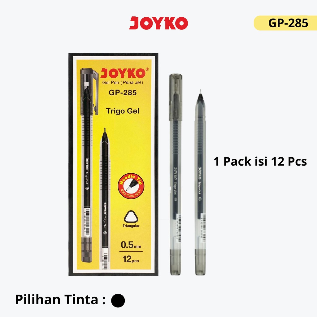 

JOYKO Pulpen Gel 1 Pack GP-285 Trigo Gel 0.5mm Isi 12 Pcs