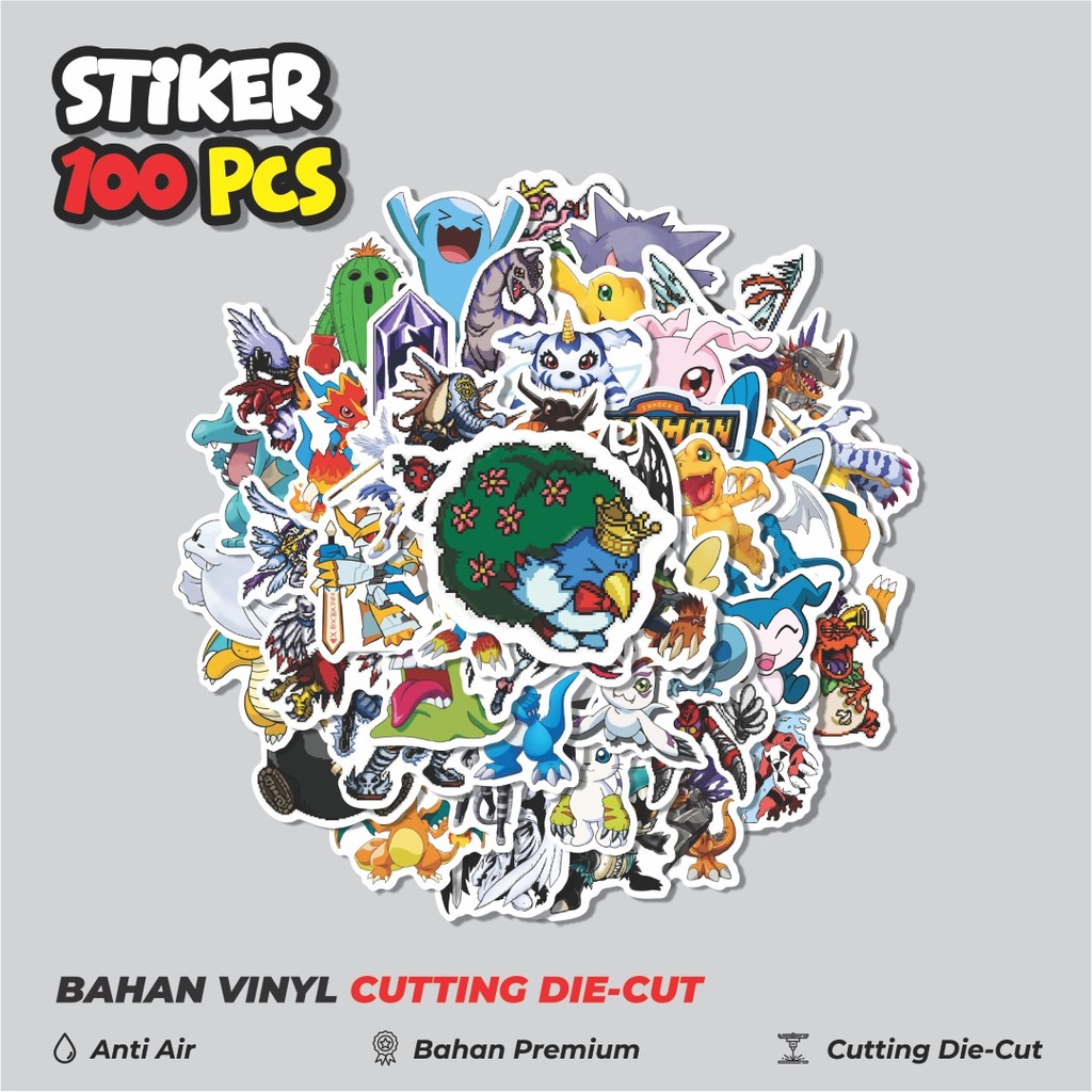 

Terbaru! 50 pcs Stiker Pixel Digimon V73 Dekorasi Lucu Kreatif untuk Notebook, Skateboard, HP