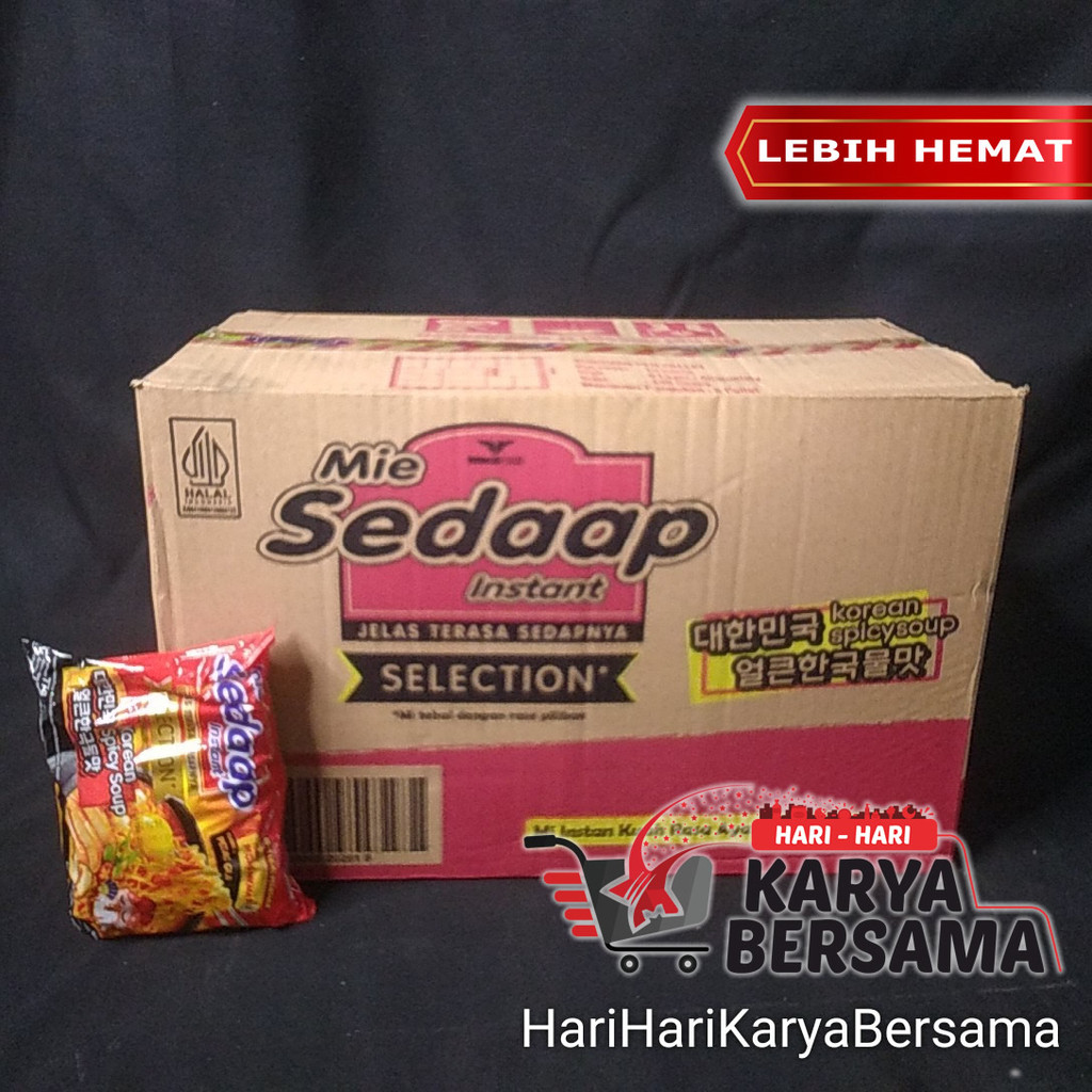 

MAKANAN MI INSTAN MIE SEDAAP SEDAP KOREAN SPICY SOUP PER KARTON ISI 40'S X 77GR