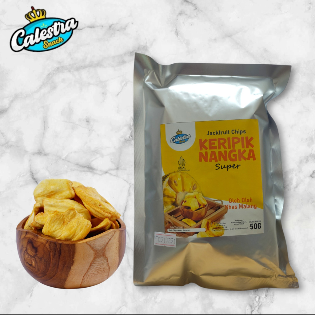 

Keripik Nangka Super Calestra Snack 50GR - Camilan Kriuk Manis yang Bikin Ketagihan