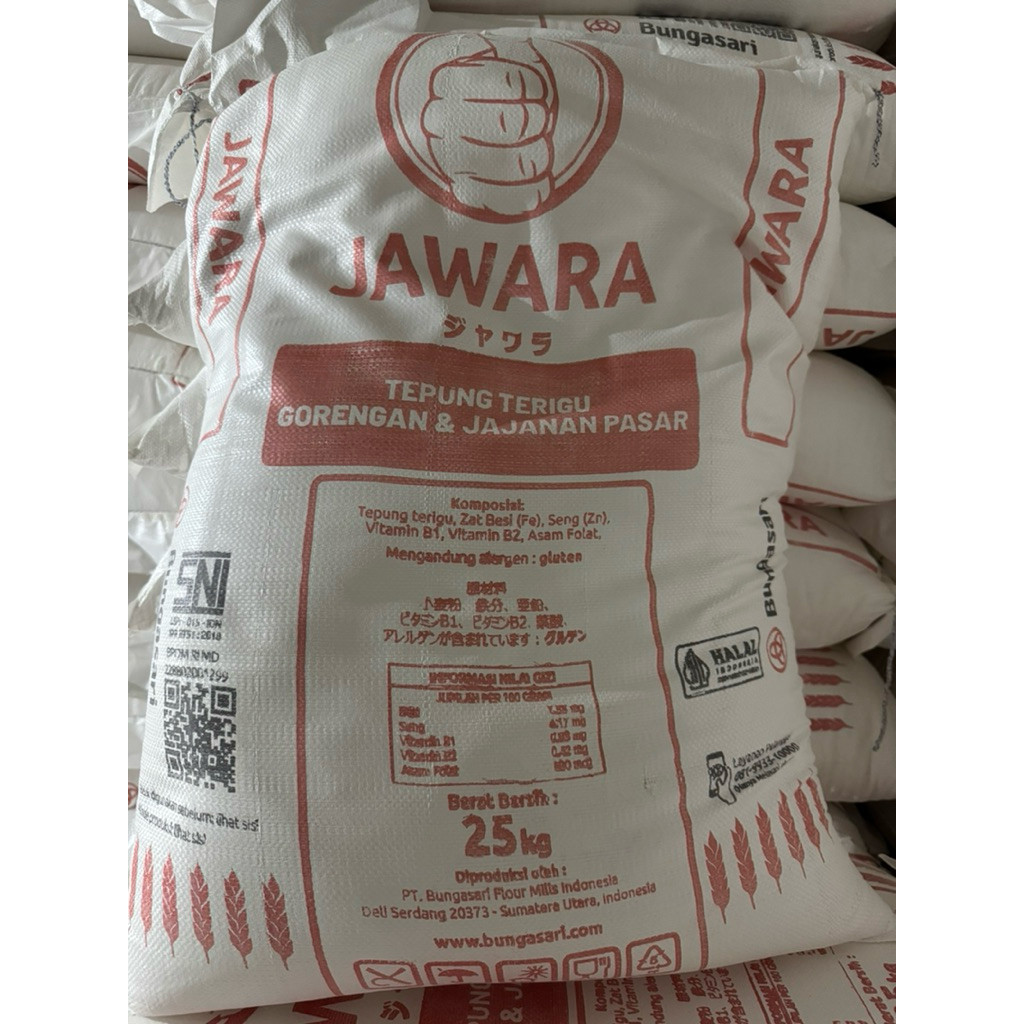 

Tepung terigu Jawara @ 25 kg / 1 goni
