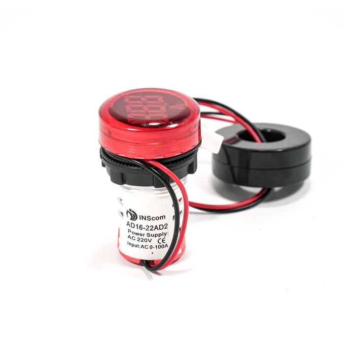 READY PILOT LAMP LED AMPERE METER ROUND 22MM / INDICATOR LAMPU DIGITAL BULAT - Merah