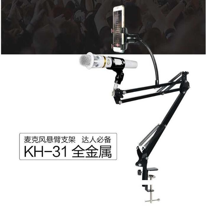 Stand Mic/ Lazypod Mikrofon/ Bracket Mic Dudukan Mikrofon Hp