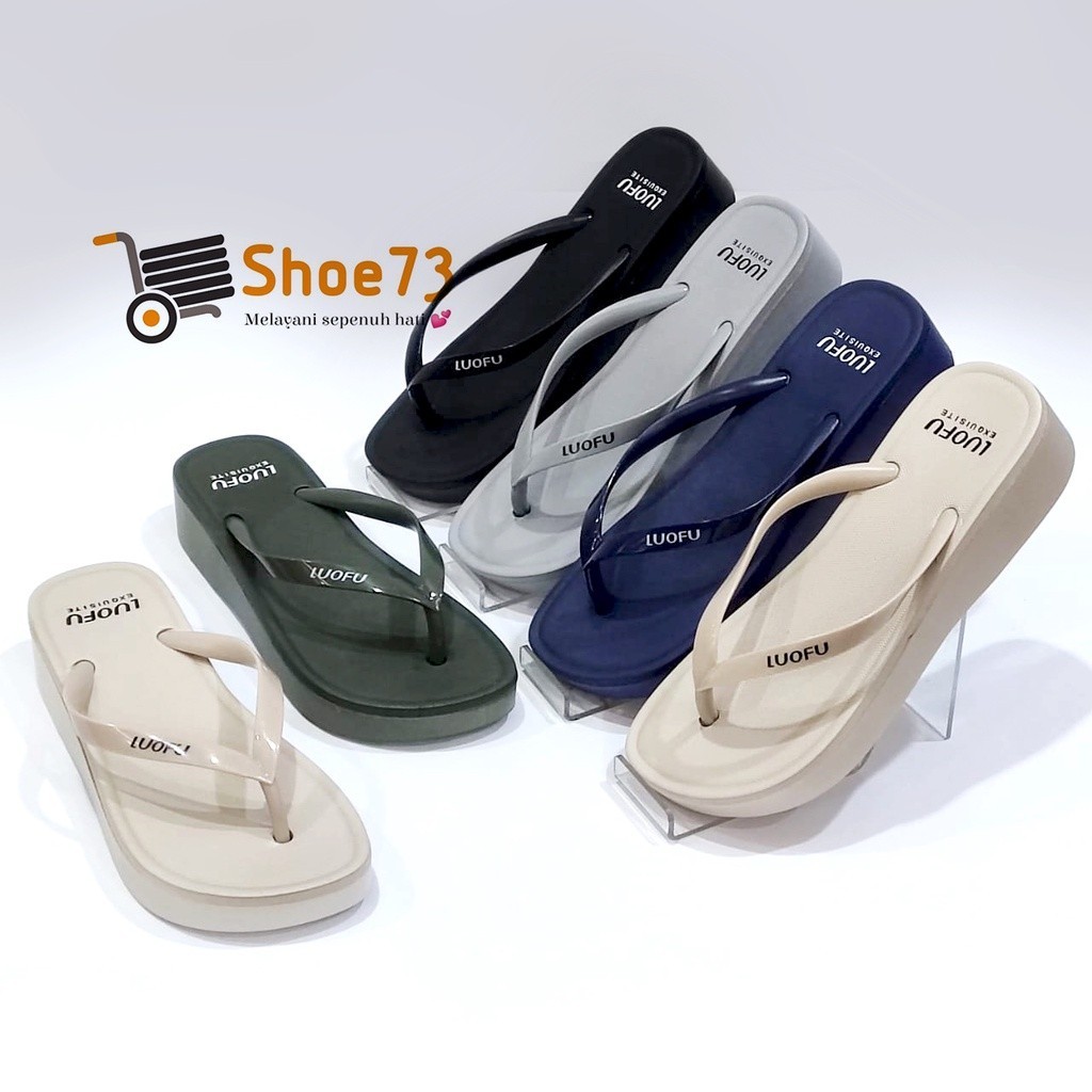 

PROMO LUOFU F 2268 E01SL5W SIZE 36-40 ORIGINAL l Sandal wedges jepit jelly wanita l Sendal jepit cewek impor