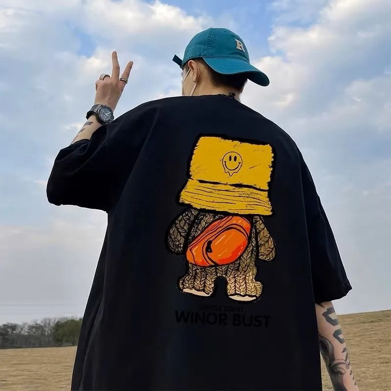 Men's Korean style short sleeved T-shirt in plus