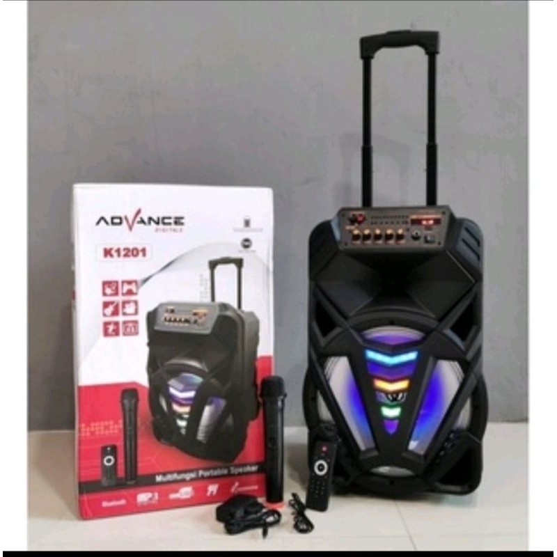 JAMIN MURAH Speaker Bluetooth  Advance K1501, K1201 Aktif Speaker 15inch dan 12inch + Mic Wireless S