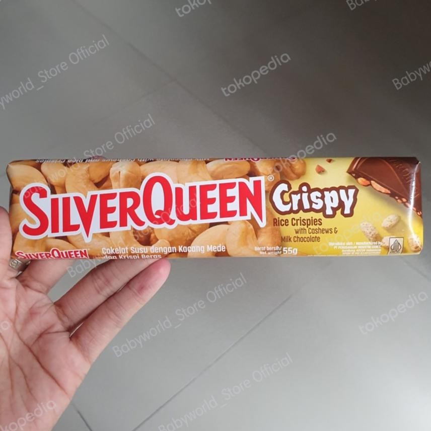

Silverqueen Crispy Coklat Dengan Rice Crispy dan Kacang Mede 55gr