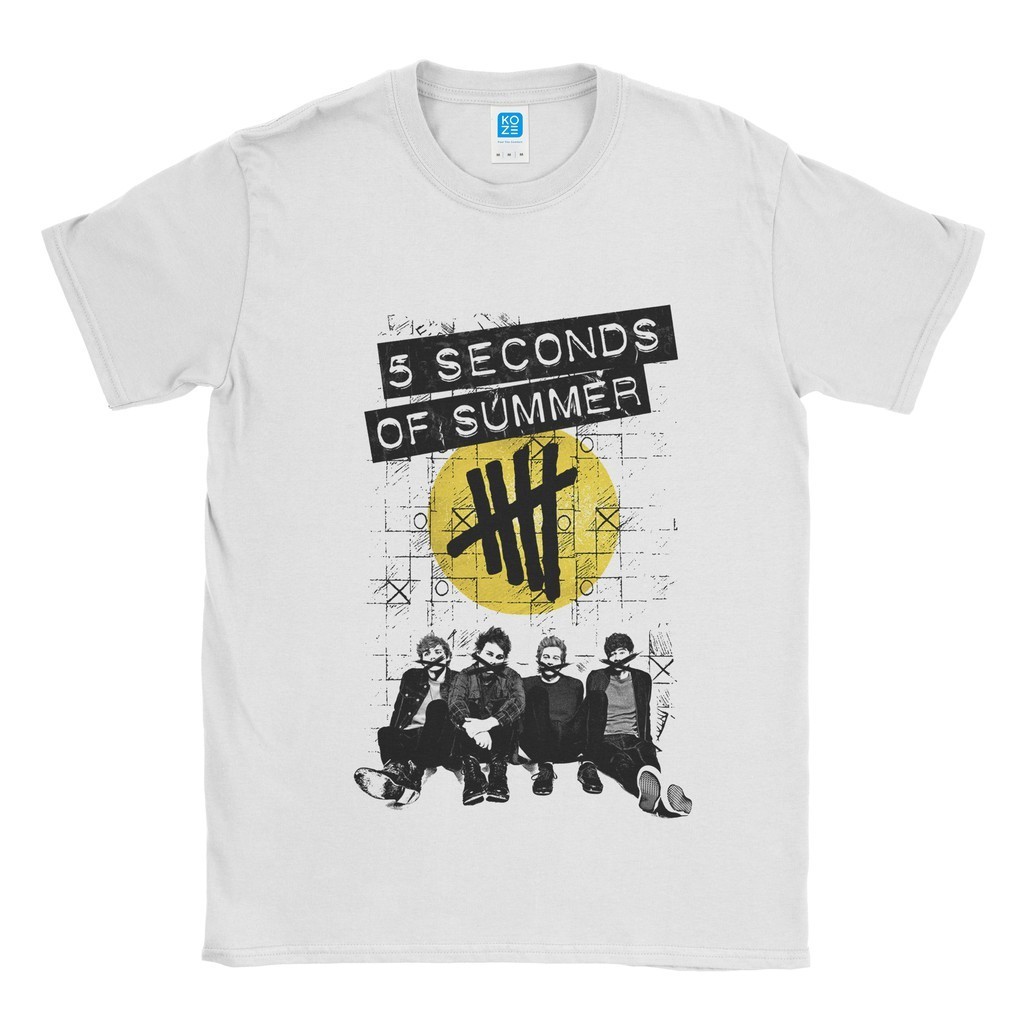 BAND -  5 Second Of Summer Photo T-Shirt - Baju Kaos - Cotton Combed 24s