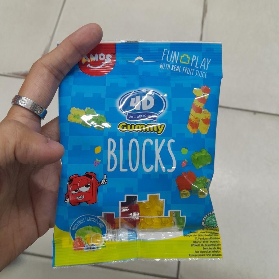 

Amos 4D gummy BLOCKS permen candy 40gr
