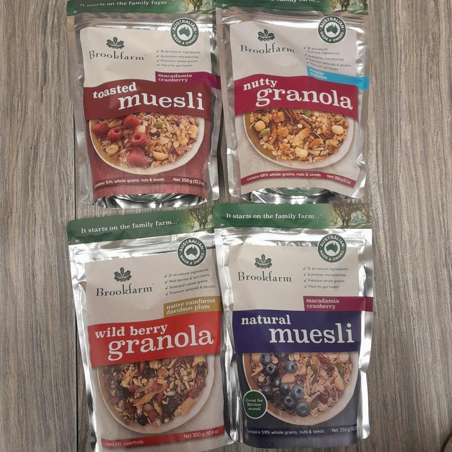 

Brookfarm Natural Muesli / Toasted Muesli / Nutty Granola / Wild Berry Granola Import 350gr