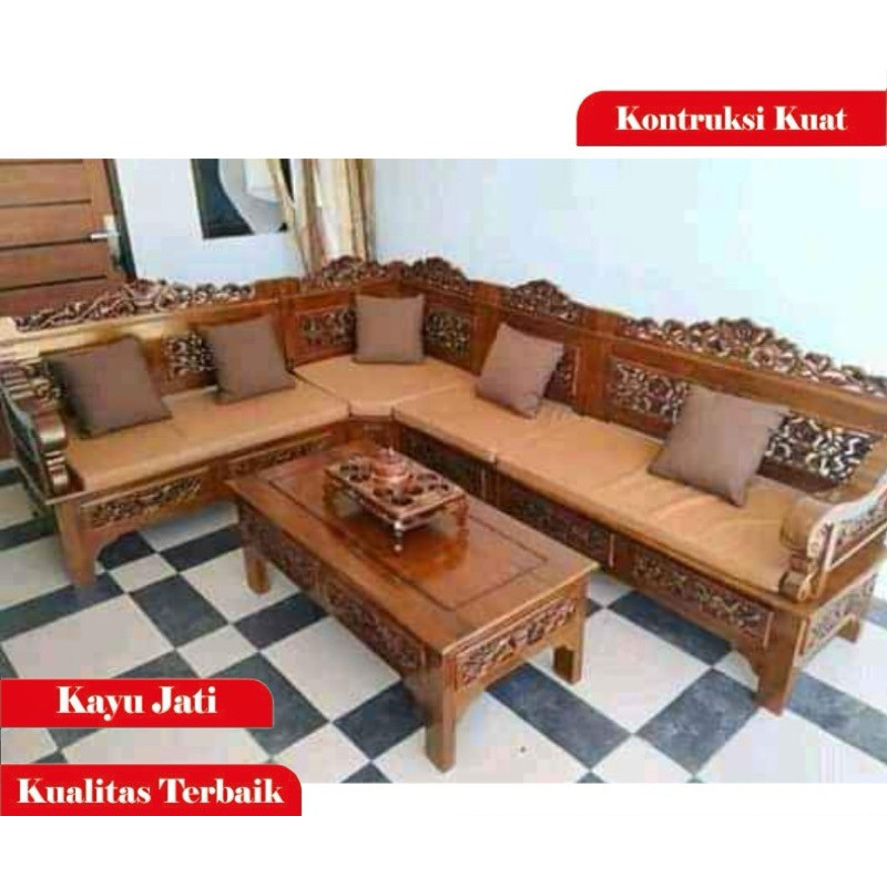 Kursi tamu sudut bagong kursi tamu kayu jati ukir jepara