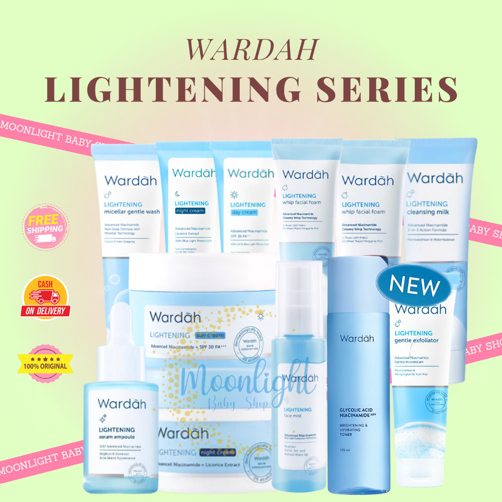 Wardah Lightening Face SERIES | Serum | Face Toner | Whip Facial | Micellar Gentle Wash