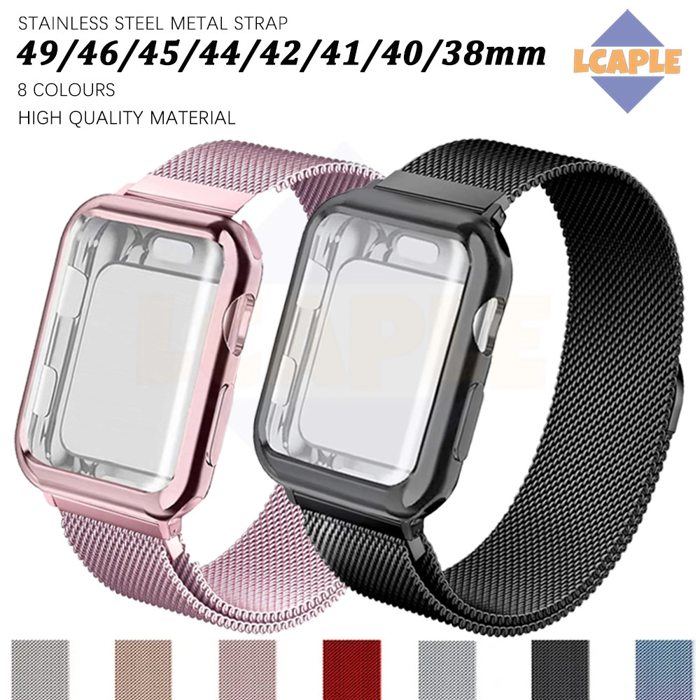 Milanese Loop Tpu Case Strap for Apple Watch Ultra 3 2 Series 11 10 9 8 7 6 5 4 SE 3 2 IWatch 49 46 